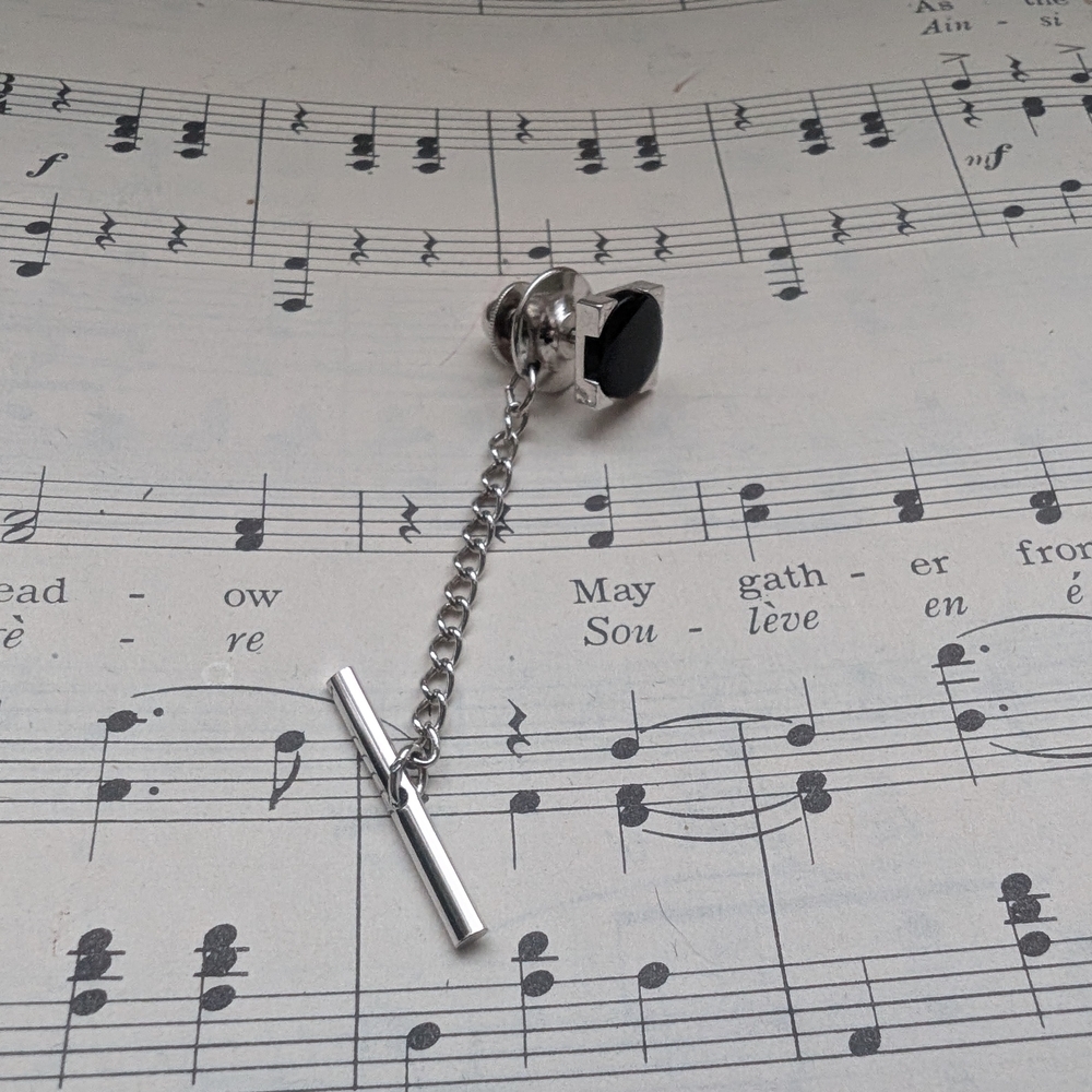 Silver and Black Tie Tack